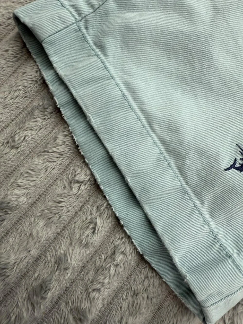 J.Crew Blue Marlin Chino Shorts Mens 31 Teal Embroidered Coastal Preppy Summer